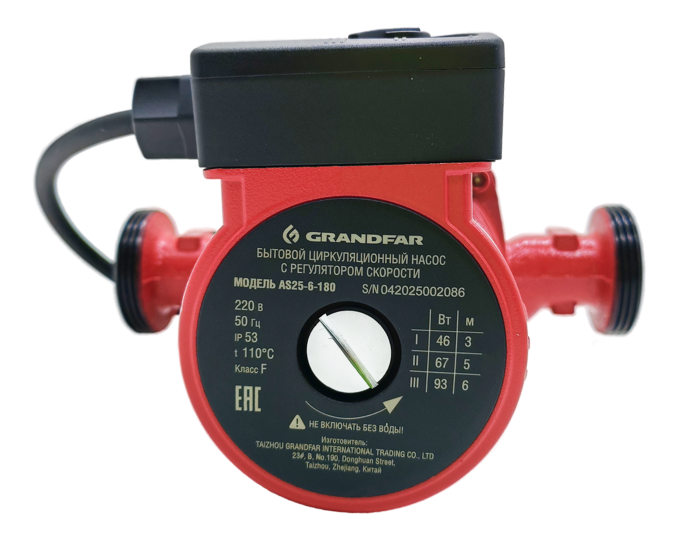 Насос циркуляционный Grandfar 25/6 180 - фото 2 Насос циркуляционный Grandfar 25/6 180 - фото 2
